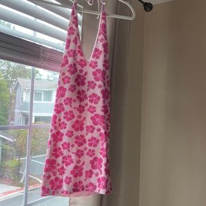 Hawaiian Pink Halter Dress